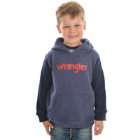 Wrangler Boys Logo Pullover Hoodie (XCP3554502) Navy Marle [SD]
