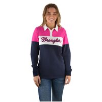 Wrangler Womens Peta Spliced Rugby (X2W2577789) Navy/Pink [SD]