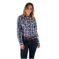 Wrangler Womens Jaclyn Check Western Shirt (X2W2127779) Navy/Multi