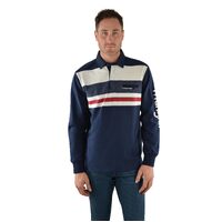 Wrangler Mens Norman Stripe Rugby (X2W1551740) Navy/Red