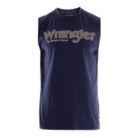 Wrangler Mens Ryder Logo Muscle Tank Top (XCP1572969) Navy [SD]