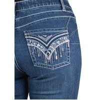 Wrangler Womens Windsong Q-Baby Booty Up Jeans (XCP2250899) Marine Blue