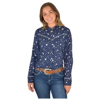 Wrangler Womens Jocelyn Western L/S Shirt (X2S2137876) Navy Multi [SD]