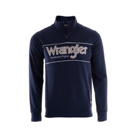 Wrangler Mens Ryder Logo 1/4 Zip Pullover (XCP1573972) Navy [SD]