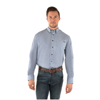 Wrangler Mens Porter Print Button Down L/S Shirt (X3W1115908) Navy/White [SD]