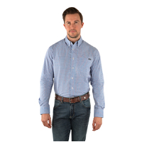 Wrangler Mens Hudson Print Button Down L/S Shirt (X3W1115909) Navy/Red [SD]