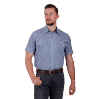 Wrangler Mens Graham S/S Shirt (X3S1117979) Blue/White