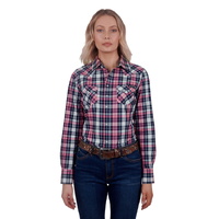 Wrangler Womens Greta L/S Western Shirt (X4W2127052) Pink/Navy