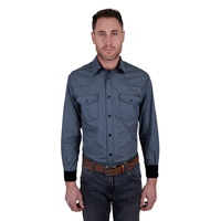 Wrangler Mens Isaac L/S Shirt (X4W1111010) Black/Blue