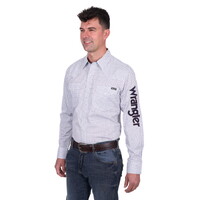 Wrangler Mens Brent Logo L/S Shirt (X5S1111363) White/Navy