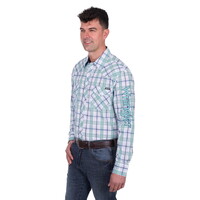 Wrangler Mens Jacob Logo L/S Shirt (X5S1111364) Green/White