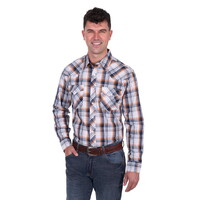 Wrangler Mens Toby L/S Shirt (X5S1111366) Navy/Orange