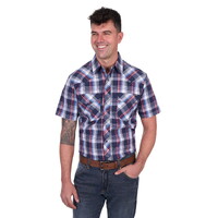 Wrangler Mens Phillip S/S Shirt (X5S1117371) Navy/Red
