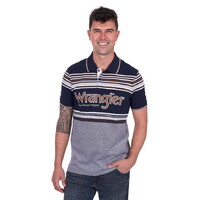 Wrangler Mens Victor Polo (X5S1566373) Navy/Tan