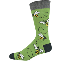 Bamboozld Mens Buzzing Bee Bamboo Socks (BBW19BUZR) Green 7-11