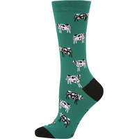 Bamboozld Socks Womens Holy Cow Bamboo Socks (BBS22HOLYCOWW) Green 2-8