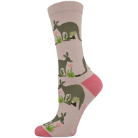 Bamboozld Socks Womens Kangaroo Bamboo Socks (BBS18KANGAROOW) Pink 2-8