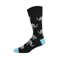 Bamboozld Socks Mens Elephant Bamboo Socks (BBS17ELEPHR) Black/Blue 7-11