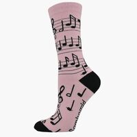 Bamboozld Socks Womens Musical Notes Bamboo Socks (BBS18MUSICW) Pink 2-8