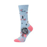 Bamboozld Socks Womens Superduper Mum Bamboo Socks (BBW19SUPERMUMW) Blue 2-8 [SD]
