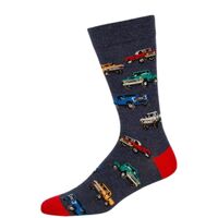 Bamboozld Socks Mens Pick Up Trucks Bamboo Socks (BBW24PICKUPTRUCKSR) Denim 7-11