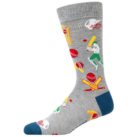 Bamboozld Socks Mens Cricket Batsman Bamboo Socks (BBS24BATSMANR) Light Grey Marle 7-11