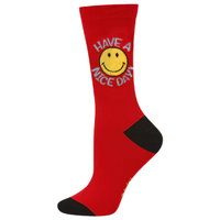 Bamboozld Socks Womens Smiley Have A Nice Day Bamboo Socks (BBW22SMILEYDAYW) Red 2-8