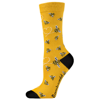 Bamboozld Socks Womens Heart Bees Bamboo Socks (BBS24HEARTBEESW) Sunshine 2-8