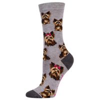 Bamboozld Socks Womens Yorkie Bamboo Socks (BBW25YORKIEW) Grey Marle 2-8