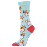 Bamboozld Socks Womens Corgi Bamboo Socks (BBW25CORGIW) Mint 2-8