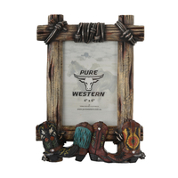Pure Western Boots and Barb Wire Picture Frame 4X6" (P1S1937GFT) Assorted
