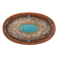 Pure Western Baroque Silver and Turquoise Tray (P1S1946GFT) Assorted