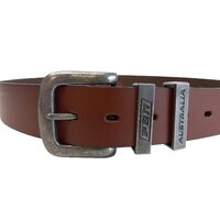 Statesman Genuine Leather Buffalo PBR Metal Loop Belt (M00021) Brown