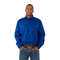 Ringers Western Mens King River Half Button Work Shirt (171110002) Royal