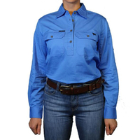 Ringers Western Womens Pentecost River Half Button Work Shirt (171210002) Blue 