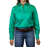 Ringers Western Womens Pentecost River Half Button Work Shirt (171210002) Green [GD]