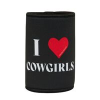 Ringers Western I Heart Cowgirls Stubby Cooler (723093RW) Black [GD]