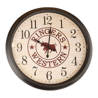 Ringers Western On Time Is Late 30" Wall Clock (725014RW) Antique