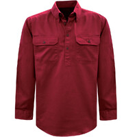 Thomas Cook Light Drill 1/2 Button L/S Shirt (TCP1126005) Red 3XL
