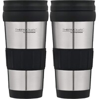 Thermos THERMOcafe Travel Tumbler - 2 Pack 420ml (3962C4AUS) Stainless Steel/Black [AD]