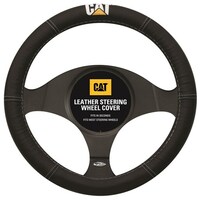 CAT Leather Steering Wheel Cover (SWCATBLK) Black