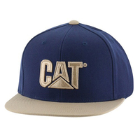 CAT Raised Flat Bill Logo Cap (1120223.10564) Navy