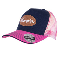 Wrangler Womens Harmony H/P Ponytail Trucker Cap (X3S2946CAP) Pink/Navy OSFM [SD]