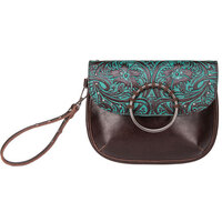 Wrangler Womens Rita Clutch Bag (X3S2944BAG) Brown/Turquoise [SD]