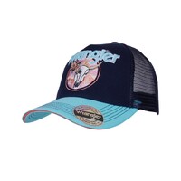 Wrangler Unisex Chelsea Trucker Cap (X4W2999CAP) Navy/Aqua OSFM [SD]