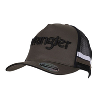 Wrangler Unisex Dan High Profile Trucker Cap (X4W1940CAP) Dark Tan OSFM