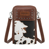 Wrangler Cow Print Phone Wallet Bag (X5S2929WLT) Dark Tan