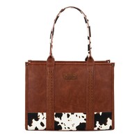Wrangler Cow Print Tote Bag (X5S2935BAG) Dark Tan