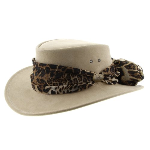 Jacaru Jillaroo Leather Hat (1020) Sand XL 