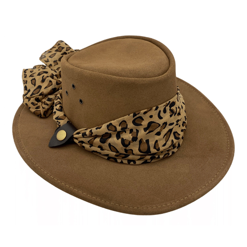 Jacaru Jillaroo Leather Hat (1020) Mushroom S 